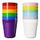 Muulaii Set of 12 Kids Plastic Cups 8 oz Children Drinking Cups Reusable Unbreakable Plastic Stackable Water Tumblers for Kids Toddlers Bright Colored Dishwasher and Microwave Safe