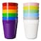 Muulaii Set of 12 Kids Plastic Cups 8 oz Children Drinking Cups Reusable Unbreakable Plastic Stackable Water Tumblers for Kids Toddlers Bright Colored Dishwasher and Microwave Safe
