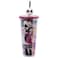 Silver Buffalo Disney The Nightmare Before Christmas Misfit Love Featuring Jack Skellington and Sally Plastic Cold Cup with Lid and Straw Topper 24 Ounces