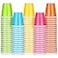 Roshtia 100 Pack 2 oz Plastic Shot Cups Mini Disposable Shot Glasses 2 oz Wedding Party Cups for Bridal Shower Wedding Party Beer Taste Serving SnacksMulti Colors