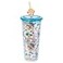 Silver Buffalo Disney Lilo and Stitch Chilling Beach and Palm Trees Pattern Plastic Cold Cup with Lid and Straw Topper 24 Ounces
