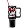Silver Buffalo Disney Classic Mickey Mouse Hashtag Current Mood currentmood Double Walled Stainless Steel Tumbler with Handle and Straw Fits in Standard Cup Holder 40 Ounces