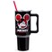 Silver Buffalo Disney Classic Mickey Mouse Hashtag Current Mood currentmood Double Walled Stainless Steel Tumbler with Handle and Straw Fits in Standard Cup Holder 40 Ounces