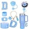 Mity rain Cup Accessories Set for stanley 30 oz 40 oz tumbler with handle Including Initials Charms Straw Cover Cap Boot Sticker Silicone Spill Proof StopperBlue Decorate for Boy Girl Letter D