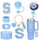 Mity rain Cup Accessories Set for stanley 30 oz 40 oz tumbler with handle Including Initials Charms Straw Cover Cap Boot Sticker Silicone Spill Proof StopperBlue Decorate for Boy Girl Letter S