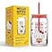 JoyJolt Sanrio Hello Kitty and Friends Favorite Flavor Glass Tumbler with Bamboo Lid and Straw Leakproof 16oz Clear Soda Can Shaped Cup featuring Hello Kitty Hello Kitty Merch