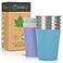 Vermida Stainless Steel Cups for Kids and Toddlers 12oz Stackable Stainless Steel Kids Cups with Silicone Sleeves Sweat Proof Unbreakable Metal Cups for Home Outdoor Activities BPA Free 4 Pack
