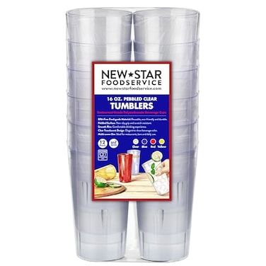 New Star Foodservice RestaurantGrade Polycarbonate Beverage Tumblers 16 oz Clear Set of 12