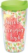Tervis Sweet as a Georgia Peach Insulated Tumbler with Wrap and Lime Green Lid 16oz Clear