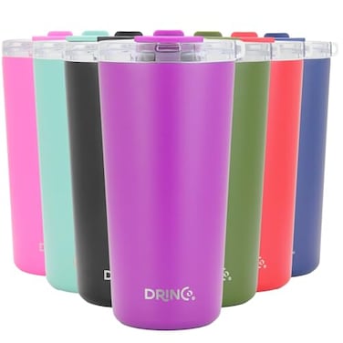 Drinco 20 oz Stainless Steel Tumbler Double Walled Vacuum Insulated Mug With Lid 2 Straws For Hot Cold Drinks 20oz Deep Purple 20oz