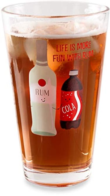 Pavilion Gift Company Life Is More Fun With Rum Rum Coke 16 oz Pint Glass Tumbler