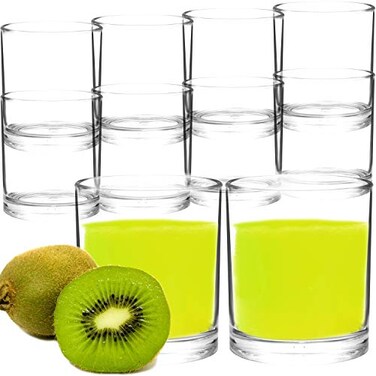 Youngever 8 Pack 350ML Reusable Plastic Drinking Tumblers Plastic Glasses Plastic Cups Unbreakable Glasses Drinking Glasses 12 Ounce