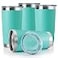 DOMICARE 20oz Stainless Steel Tumbler Bulk with Lid Double Wall Vacuum Insulated Travel Mug Powder Coated Coffee Cup Light Blue 4 Pack