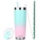 Drinco 20 oz Stainless Steel Tumbler Double Walled Vacuum Insulated Mug With Lid 2 Straws For Hot Cold Drinks 20oz Macaron 20oz