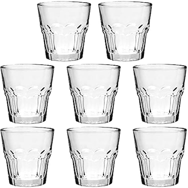 Maredash Rock Bar Stackable Beverage Glasses Set Of 8 Dishwasher Safe Drinking Glasses For Soda Juice Milk Coke Beer Spirits 45oz Durable Tempered Glass Water Tumblers