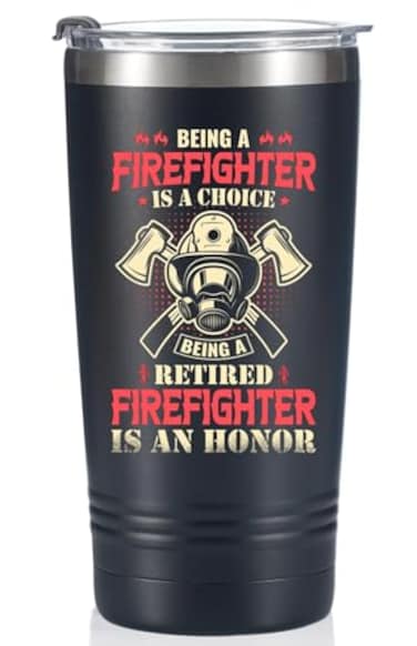 Onebttl Retired Firefighter Gifts for Men Stainless Steel Fireman Tumbler 20 oz Being an retired firefighter is an honor