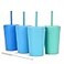 Homestockplus Reusable Wheat Straw Cups with Lid and Straws 10 Oz Chip Resistant Drinking Cups Small Water Cups with Silicone Straws BPA Free Dishwasher Safe for Milk Drinks Smoothies