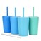 Homestockplus Reusable Wheat Straw Cups with Lid and Straws 10 Oz Chip Resistant Drinking Cups Small Water Cups with Silicone Straws BPA Free Dishwasher Safe for Milk Drinks Smoothies