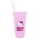 Silver Buffalo Sanrio Hello Kitty Pink Plastic Travel Tumbler With Lid and Straw 32Ounce Tall Carnival Cold Cup For Drinks Beverages