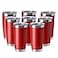 HASLE OUTFITTERS 20oz Tumblers Stainless Steel Mugs with Lid Double Wall Vacuum Insulated Coffee Cups for Cold Hot Drinks 20ozRed 8 Pack