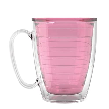 Tervis Clear Colorful Tabletop Made in USA Double Walled Insulated Tumbler Travel Cup Keeps Drinks Cold Hot 16oz Mug Pink Sand