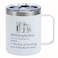 Onebttl Book Lovers Gifts For Women Men Abibliophobia 12 oz 350 ml Insulated Mugs Reading Gift for Book Worm Librarians Readers White