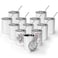AGH 12 oz Sublimation Tumblers 12 Pack Straight Tumbler with Lid and Straw Flat Shot Tumbler