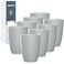 Wrova Wheat Straw Cups 8 PCS Good Alternative to Plastic Reusable Cups 12 oz Unbreakable Drinking Cup Reusable Dishwasher Safe Water Plastic Glasses Light Grey