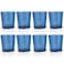 KX-WARE KXWARE 12ounce Acrylic Old Flashion Glasses Plastic Tumblers set of 8 Blue