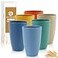 BUSOKIP Wheat Straw Cups 20 OZ Large Capacity Set of 6 Unbreakable Drinking Cups Reusable Alternative to Plastic Cups Reusable Dishwasher Safe Water Tumblers Multicolor