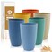 BUSOKIP Wheat Straw Cups 20 OZ Large Capacity Set of 6 Unbreakable Drinking Cups Reusable Alternative to Plastic Cups Reusable Dishwasher Safe Water Tumblers Multicolor