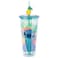 Silver Buffalo Disney Lilo and Stitch Tropical and Pineapple Glitter Plastic Cold Cup With Lid and Straw Topper 24 Ounces