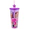 Silver Buffalo Bratz Dolls Featuring Cloe Yasmin Jade and Sasha Pink and Purple Plastic Cold Cup with Lid and Straw Topper 24 Ounces
