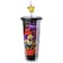 Silver Buffalo Five Nights at Freddys Plastic Cold Cup with Lid and Straw Topper Featuring Freddy Fazbear Foxy Chica and Bonnie 24 Ounces