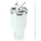 BJPKPK 30oz White Stainless Steel Tumbler With Lid And Straw Reusable Insulated Coffee Travel Thermal Tumblers Cup