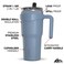 Hydrapeak Roadster 40oz Stainless Steel Tumbler Double Wall Vacuum Insulated Water Bottle With Handle And 2 in 1 Straw Lid Modern Blue