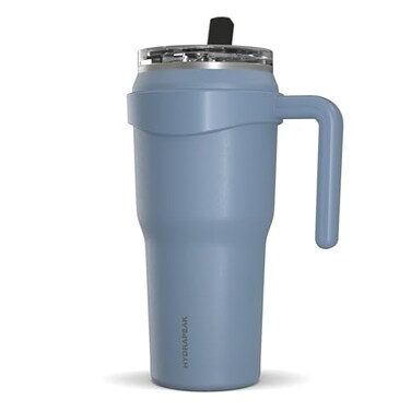 Hydrapeak Roadster 40oz Stainless Steel Tumbler Double Wall Vacuum Insulated Water Bottle With Handle And 2 in 1 Straw Lid Modern Blue