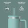 Hydrapeak Voyager 40oz Insulated Tumbler with Handle Straw Lid Leak Resistant Stainless Steel Travel Cupholder Friendly Reusable Water Bottle for Work Gym Class Pale Sage