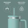 Hydrapeak Voyager 40oz Insulated Tumbler with Handle Straw Lid Leak Resistant Stainless Steel Travel Cupholder Friendly Reusable Water Bottle for Work Gym Class Pale Sage