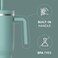 Hydrapeak Voyager 40oz Insulated Tumbler with Handle Straw Lid Leak Resistant Stainless Steel Travel Cupholder Friendly Reusable Water Bottle for Work Gym Class Pale Sage