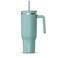 Hydrapeak Voyager 40oz Insulated Tumbler with Handle Straw Lid Leak Resistant Stainless Steel Travel Cupholder Friendly Reusable Water Bottle for Work Gym Class Pale Sage