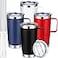 Sieral 4 Pcs 20 oz Insulated Travel Tumbler with Lid Straw and Handle Tumbler Mug Double Layer Vacuum Stainless Steel Sublimation Thermal CupsBlack Blue White Red