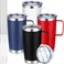 Sieral 4 Pcs 20 oz Insulated Travel Tumbler with Lid Straw and Handle Tumbler Mug Double Layer Vacuum Stainless Steel Sublimation Thermal CupsBlack Blue White Red