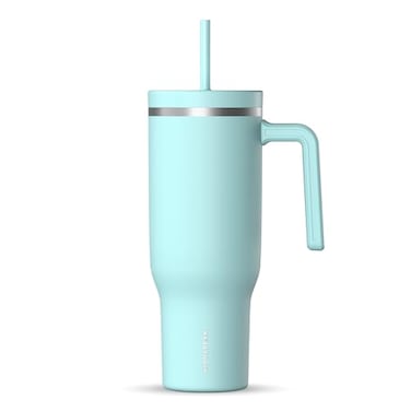 Hydrapeak Voyager 40oz Insulated Tumbler with Handle Straw Lid Leak Resistant Stainless Steel Travel Cupholder Friendly Reusable Water Bottle for Work Gym Class Alpine