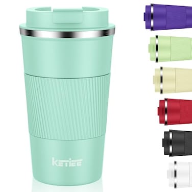 KETIEE 12oz Coffee Mug Vacuum Insulated Coffee Cup with Leakproof Lid Travel Coffee Mug Stainless Steel Double Walled Reusable Coffee Cup for Hot and Cold Water Coffee