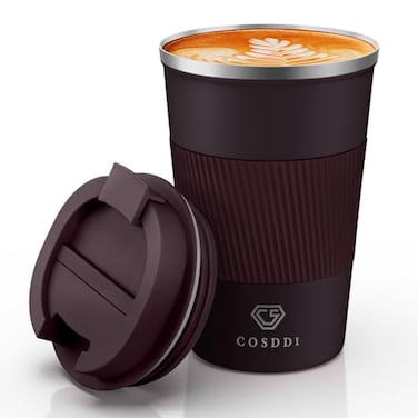 CS COSDDI 12 oz Stainless Steel Vacuum Insulated Tumbler Coffee Travel Mug Spill Proof with Lid coffee Cup for Keep HotIce CoffeeTea and Beer 3rd Brown