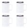 MAIKESUB 4Pcs 12oz Sublimation Skinny Tumbler Handle Coffee Mug SS wBase