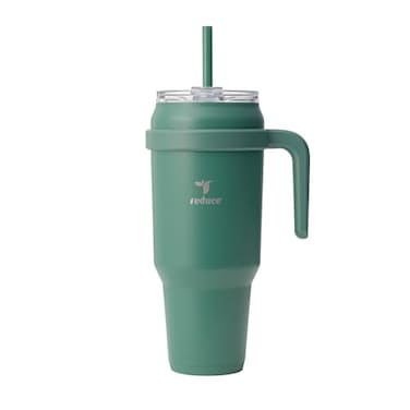 REDUCE 50 oz Stainless Steel Tumbler with Handle DualWall Vacuum Insulated Travel Mug SweatProof Lid Reusable Straw Keeps Drinks Cold for 24 Hrs Fits Cupholders Dishwasher Safe Alpine