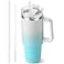 TaroKitc 40 oz Tumbler with Handle Stainless Steel Insulated Travel Mug with Lids and Straw Iced Coffee Cup Keeps Cold for 34 Hours Dishwasher Safe BPA Free Clear Sky