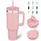 BJPKPK Insulated Tumblers With Handle And Straw 40 oz Stainless Steel Tumbler Cups With LidLight Pink